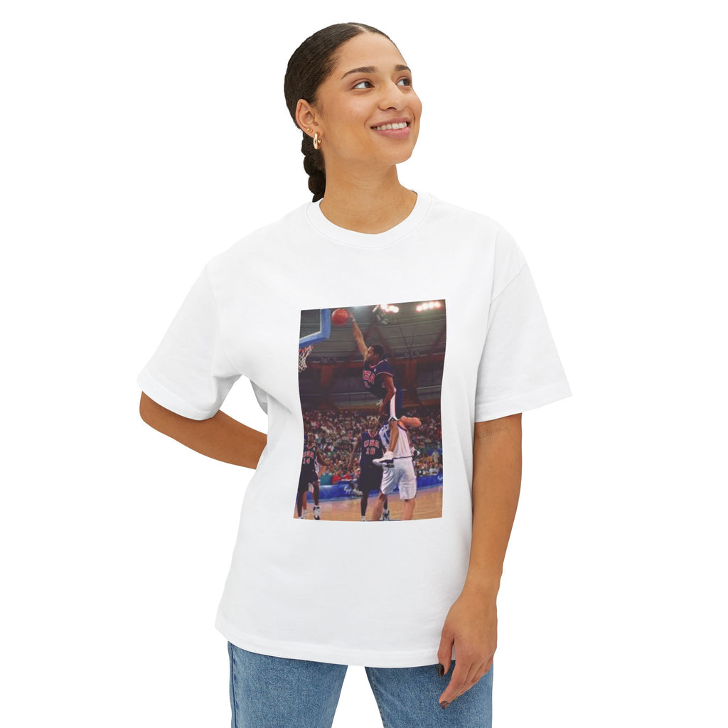 Vince Carter Olympic Basketball Dunk Unisex Oversized Tee