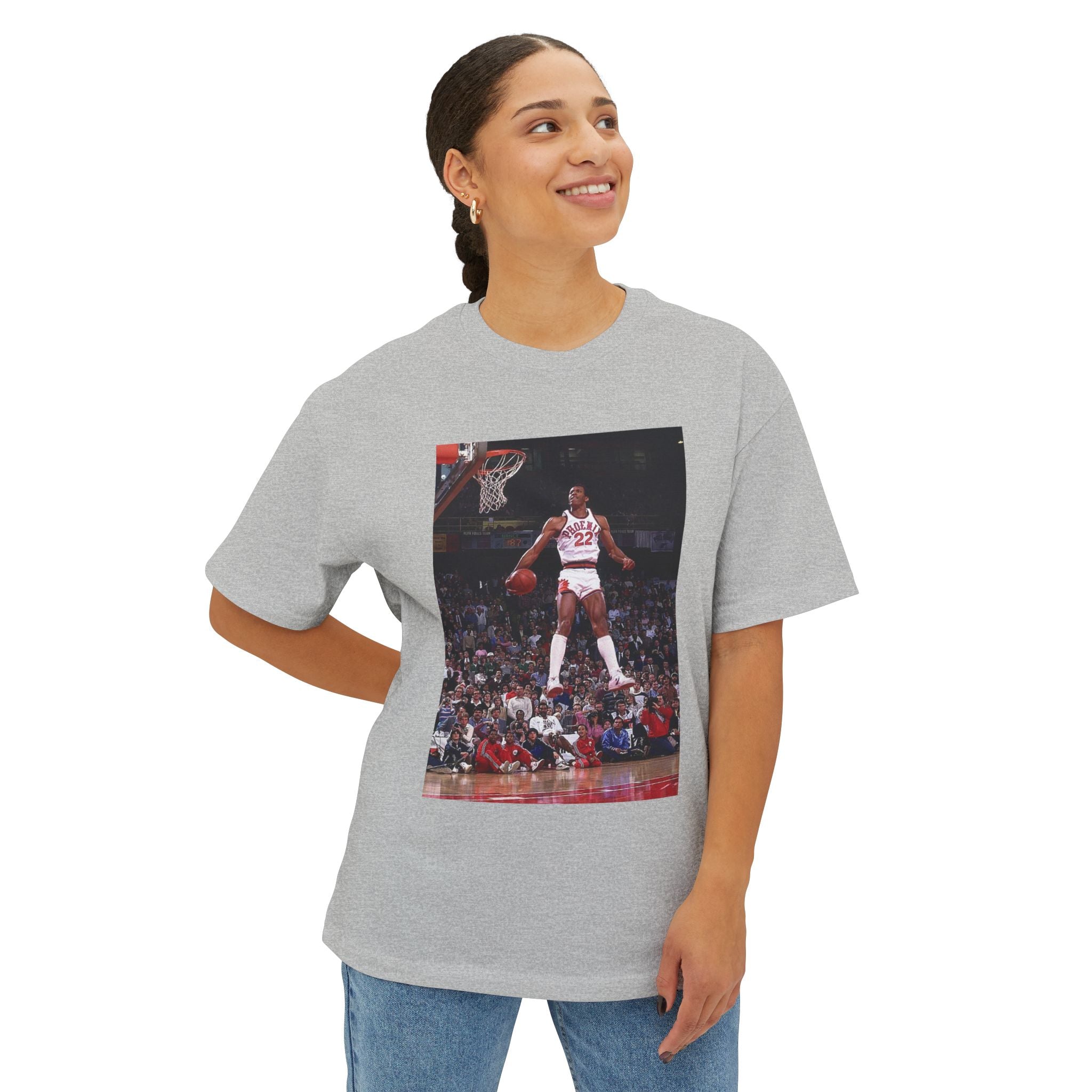 Larry Nance Dunking Basketball Graphic Oversized Tee