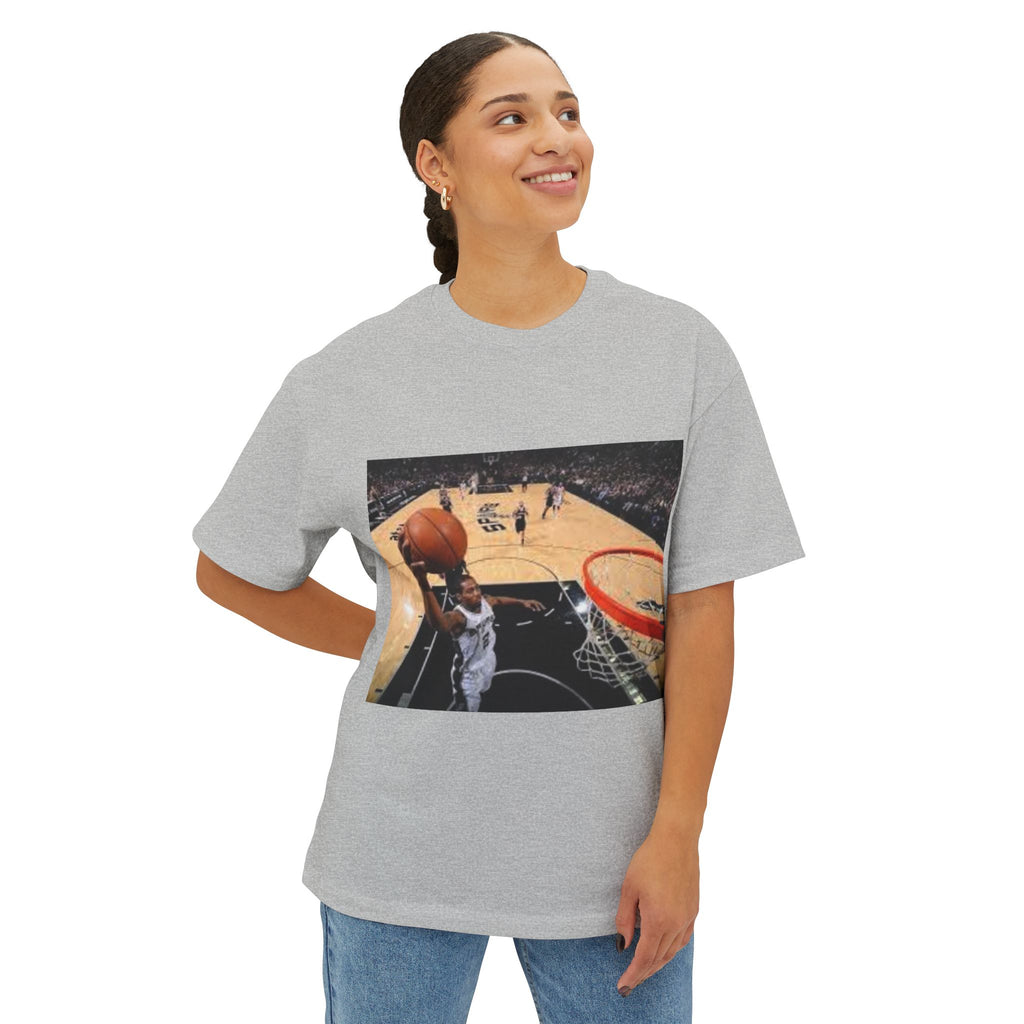 Kawhi Leonard Dunking Unisex Oversized Boxy Tee