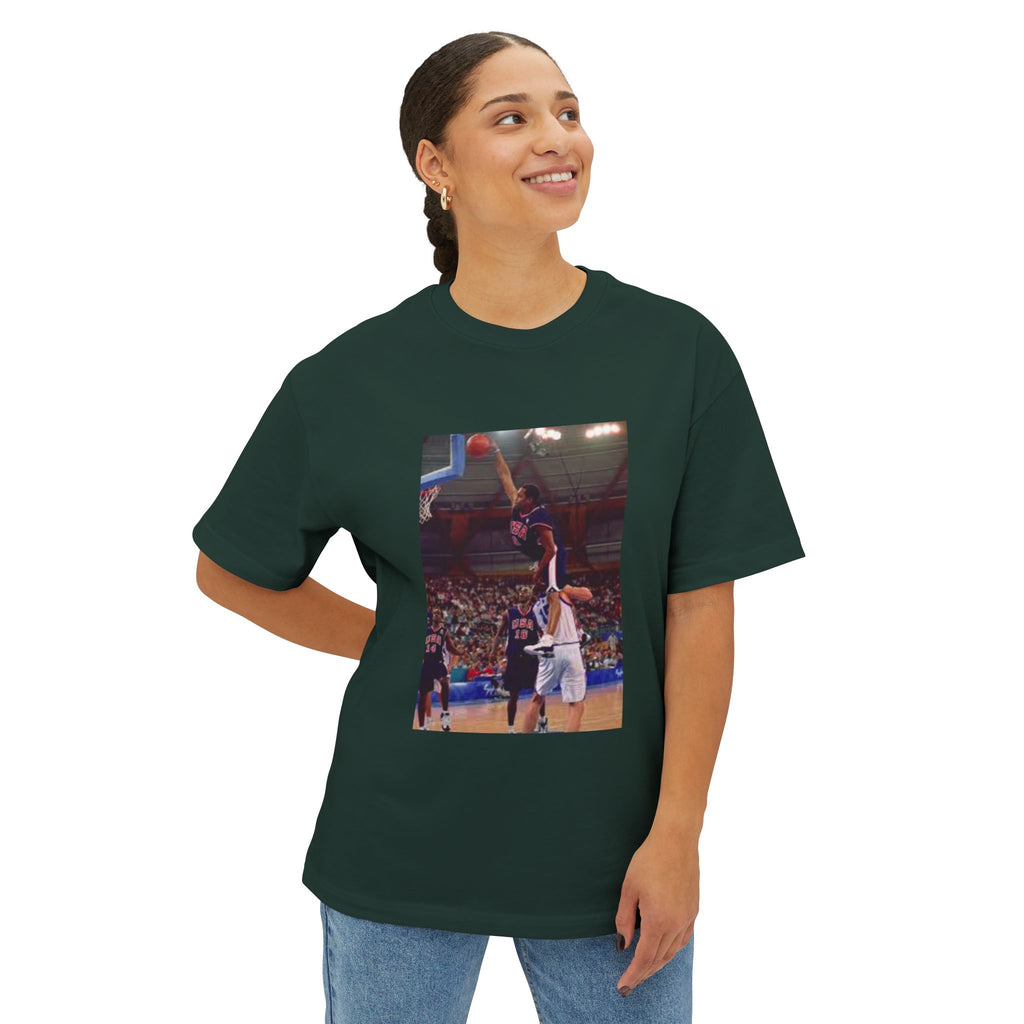 Vince Carter Olympic Basketball Dunk Unisex Oversized Tee
