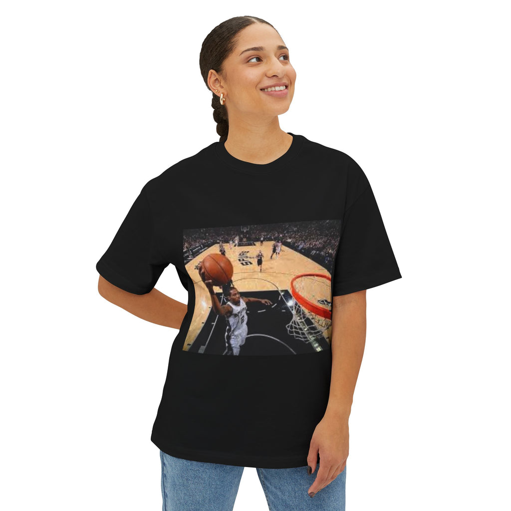 Kawhi Leonard Dunking Unisex Oversized Boxy Tee