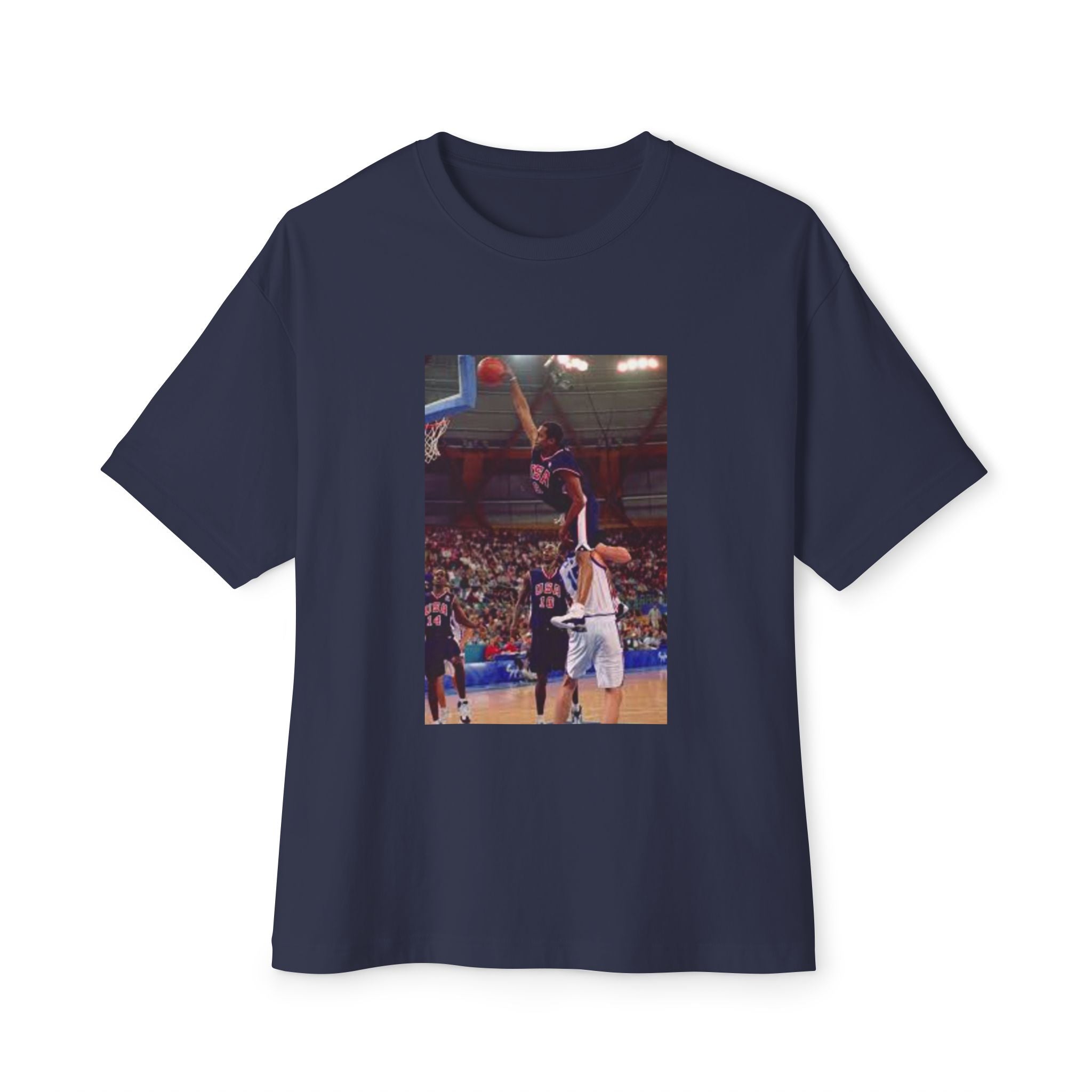Vince Carter Olympic Basketball Dunk Unisex Oversized Tee
