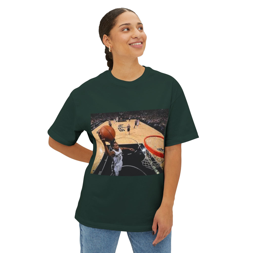 Kawhi Leonard Dunking Unisex Oversized Boxy Tee