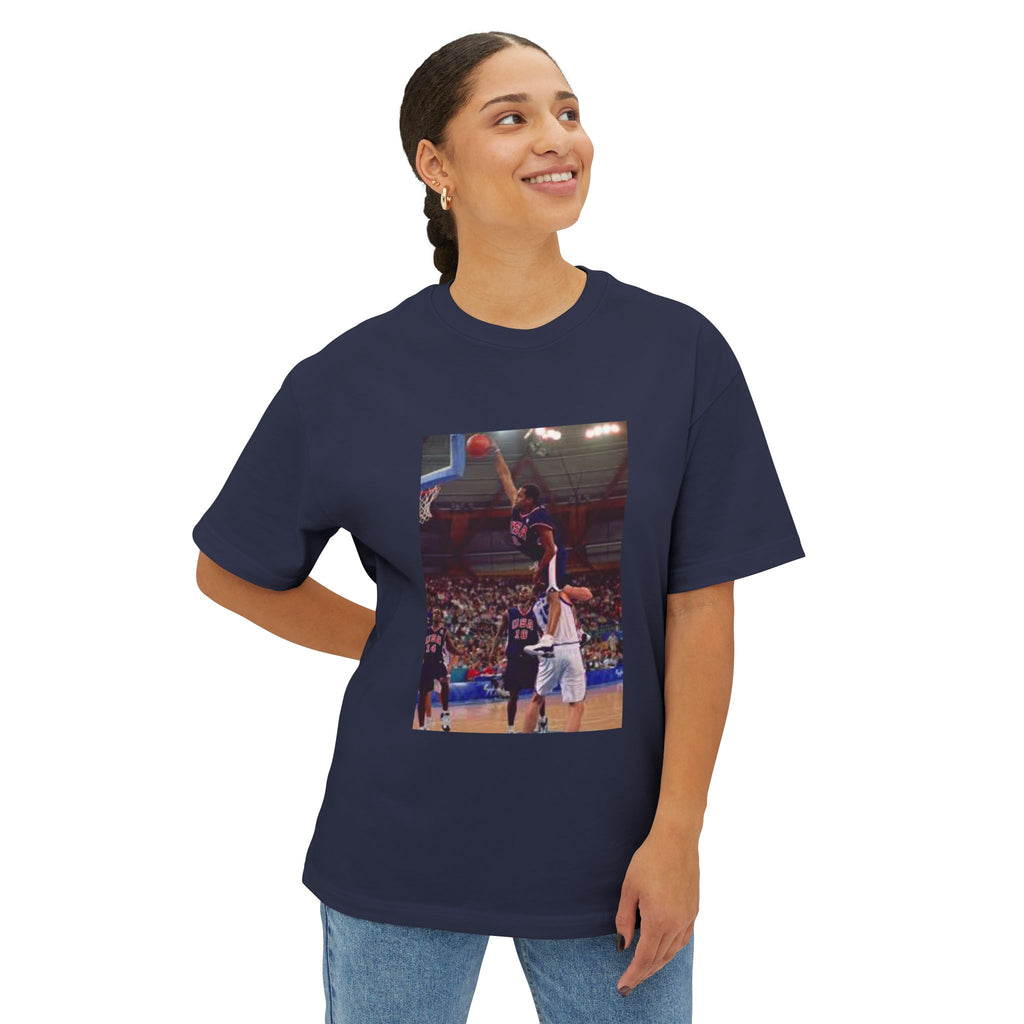 Vince Carter Olympic Basketball Dunk Unisex Oversized Tee