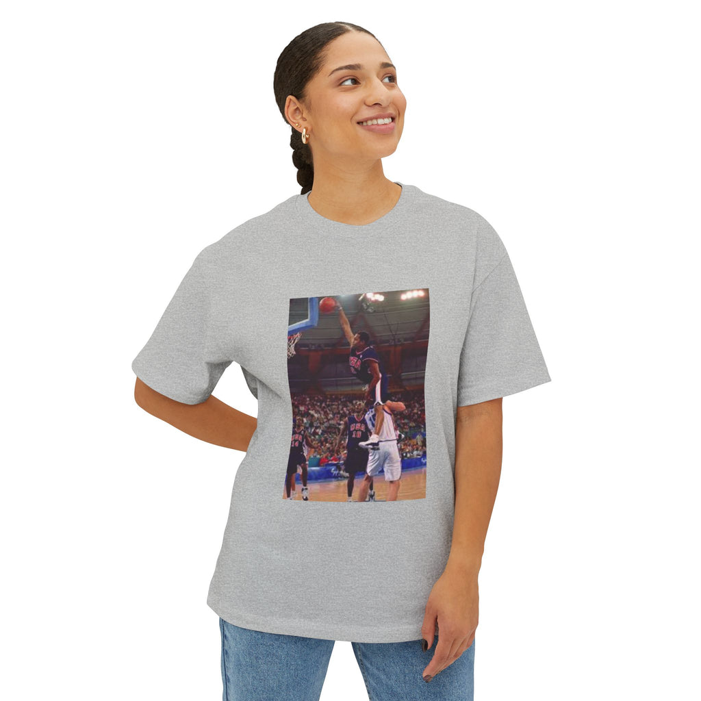 Vince Carter Olympic Basketball Dunk Unisex Oversized Tee