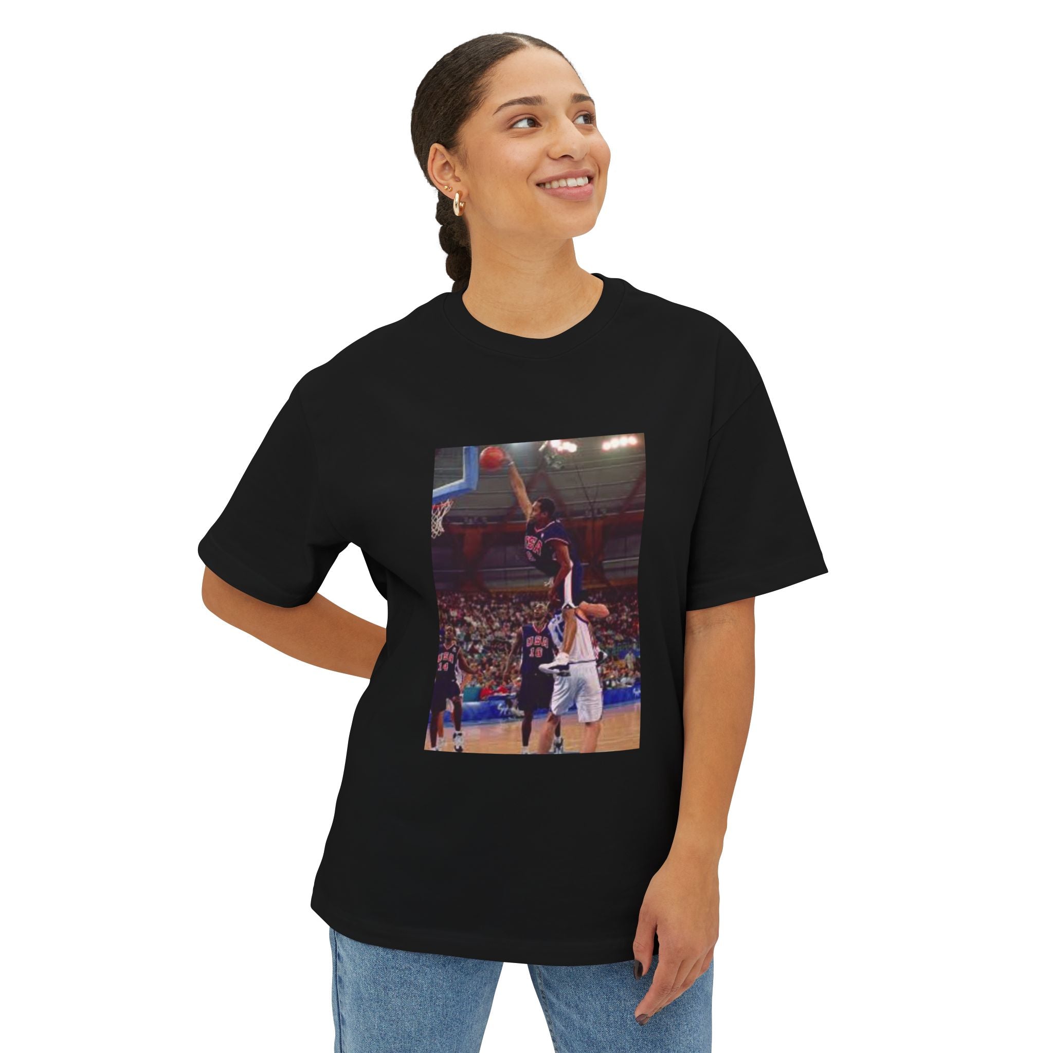 Vince Carter Olympic Basketball Dunk Unisex Oversized Tee