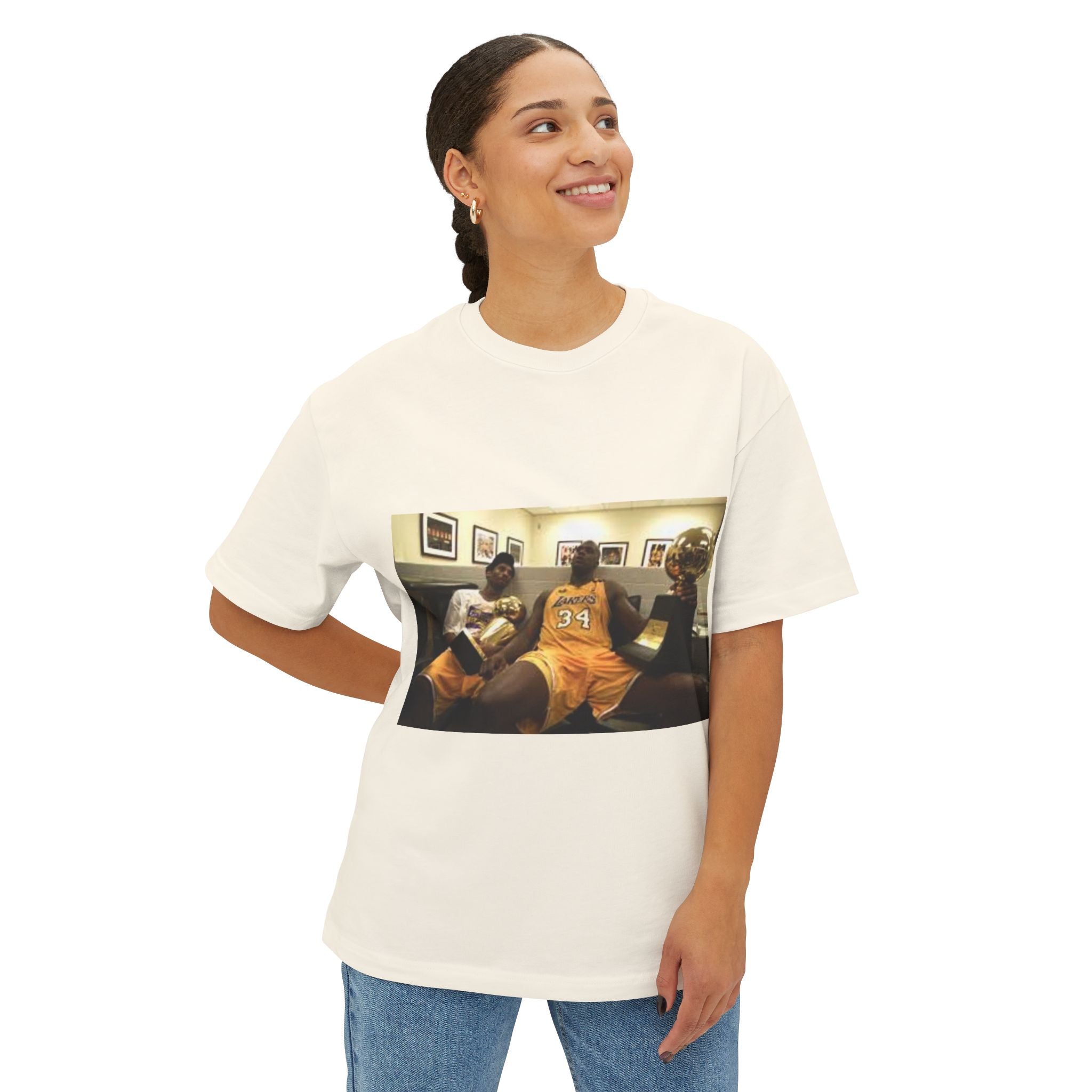 Kobe and Shaq Championship Unisex Oversized Boxy Tee